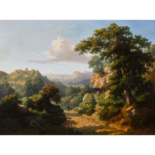 LAMBERT NOLL� : Weite Sommerlandschaft mit Staffage (DOBIASCHOFSKY AUKTIONEN AG)