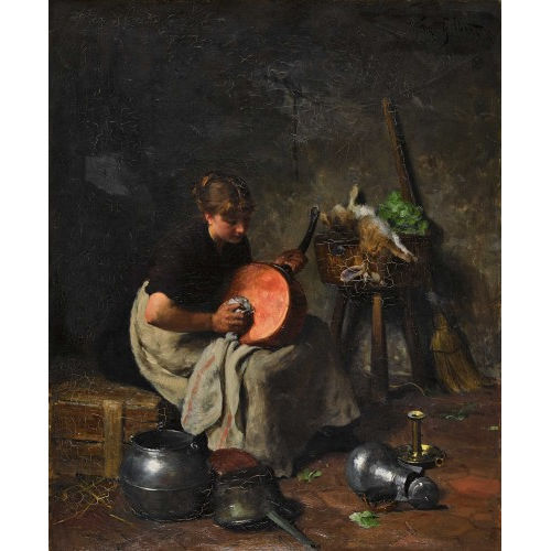 VICTOR GABRIEL GILBERT : Magd in der K�che (DOBIASCHOFSKY AUKTIONEN AG)