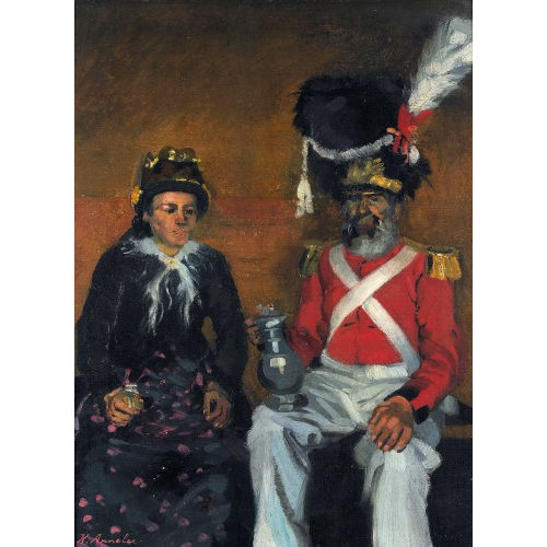 KARL ANNELER : Walliser Trachtenfrau und Herrgottsgrenadier (DOBIASCHOFSKY AUKTIONEN AG)