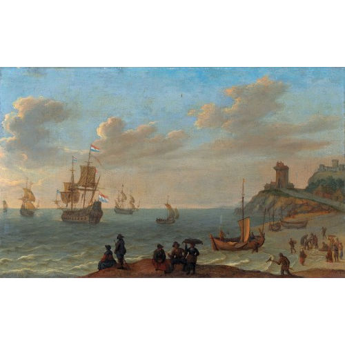 ISAAC WILLAERTS : Hollndische Kstenlandschaft mit Schiffen und Staffage (DOBIASCHOFSKY AUKTIONEN AG)