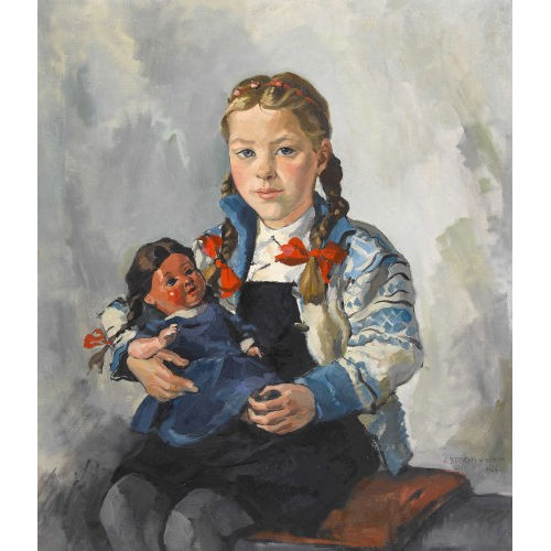ALEXANDRE BENOIS DI STETTO : M�dchen mit Puppe (DOBIASCHOFSKY AUKTIONEN AG)