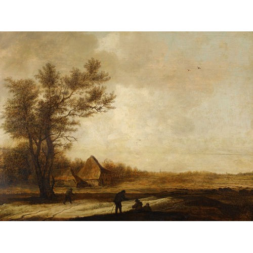 ANTHONIE JANSZ. VAN DER CROOS : Weite Landschaft mit Bauernhaus und rastenden Bauern (DOBIASCHOFSKY AUKTIONEN AG)