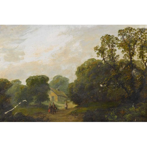 BAREND CORNELIS KOEKKOEK : Waldlandschaft mit Bauernpaar und H�tte (DOBIASCHOFSKY AUKTIONEN AG)