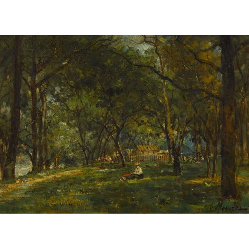 GUSTAVE MASCART : Parkanlage am Flussufer (DOBIASCHOFSKY AUKTIONEN AG)