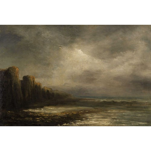 GUSTAVE COURBET : Felsige K�stenpartie in der Bretagne (DOBIASCHOFSKY AUKTIONEN AG)