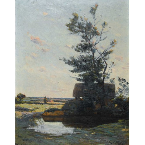 ACHILLE KOETSCHET : Landschaft mit Weiher (DOBIASCHOFSKY AUKTIONEN AG)