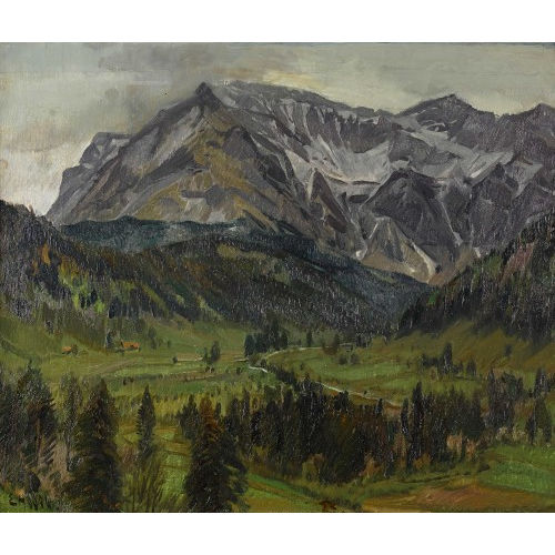 ERNST II HODEL : Ansicht des Pilatus vom Eigenthal aus (DOBIASCHOFSKY AUKTIONEN AG)
