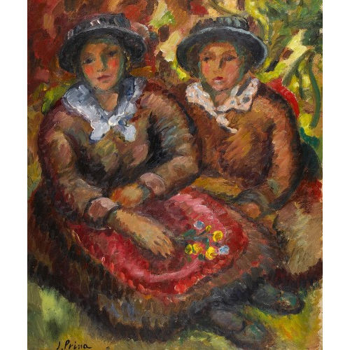 ANDR� JULIEN PRINA : 'Les deux valaisannes' (DOBIASCHOFSKY AUKTIONEN AG)