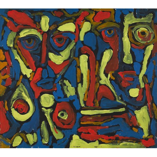 PHILIPPE VISSON : Composition aux visages (DOBIASCHOFSKY AUKTIONEN AG)
