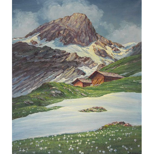AUGUST WEBER : Vorfr�hling in den Bergen (DOBIASCHOFSKY AUKTIONEN AG)