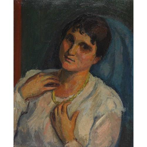 PAUL BASILIUS BARTH : Brustbildnis einer Frau mit Halskette (DOBIASCHOFSKY AUKTIONEN AG)