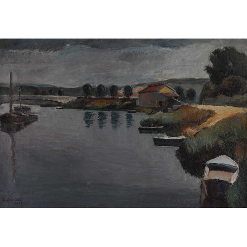 GEORGES DAREL : Flusspartie mit Kahn (DOBIASCHOFSKY AUKTIONEN AG)