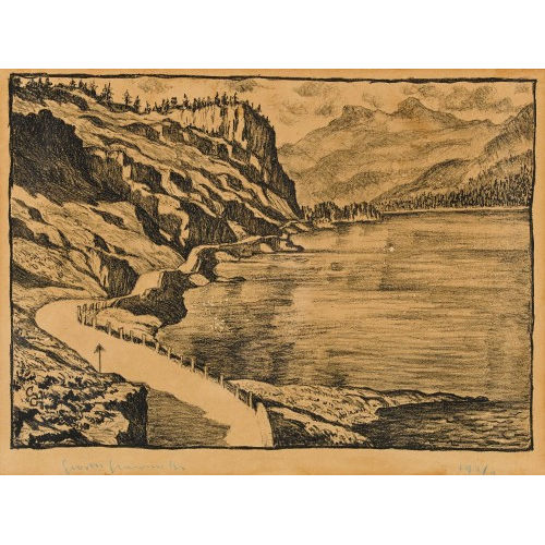 GIOVANNI GIACOMETTI : 'Blick von Maloja auf den Silsersee' (DOBIASCHOFSKY AUKTIONEN AG)