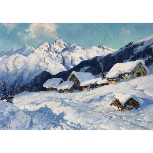 JACQUES MATTHIAS SCHENKER : 'Bei Ober-Alpina. St. Moritz' (DOBIASCHOFSKY AUKTIONEN AG)