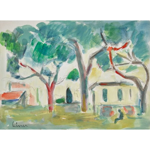 CARL WALTER LINER : Park mit sitzendem Mann (DOBIASCHOFSKY AUKTIONEN AG)