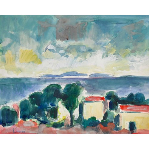 CARL WALTER LINER : S�dliche Landschaftspartie am Meer (DOBIASCHOFSKY AUKTIONEN AG)