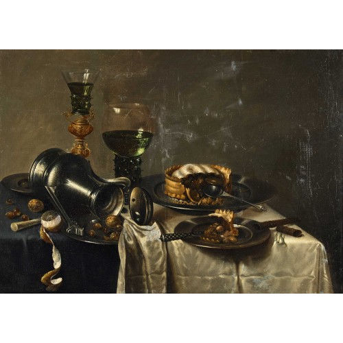 19. JH. HOLLAND : Stillleben mit Geb�ck, R�mer, Zitrone und Zinnkanne (DOBIASCHOFSKY AUKTIONEN AG)