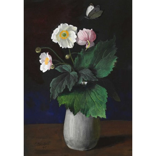 ERNST KREIDOLF : Christrosen mit Schmetterling (DOBIASCHOFSKY AUKTIONEN AG)