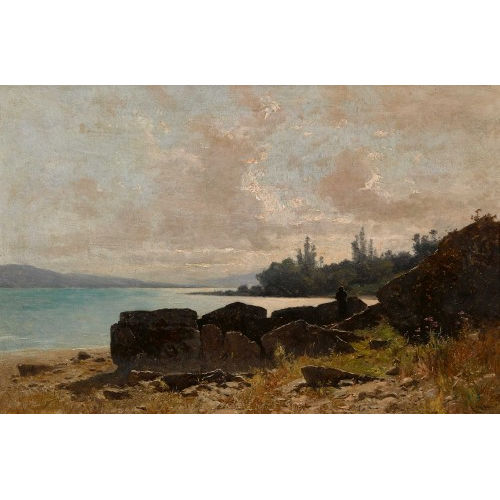 GUSTAVE EUG�NE CASTAN : 'La Pointe de la Lance au lac de Neuch�tel' (DOBIASCHOFSKY AUKTIONEN AG)