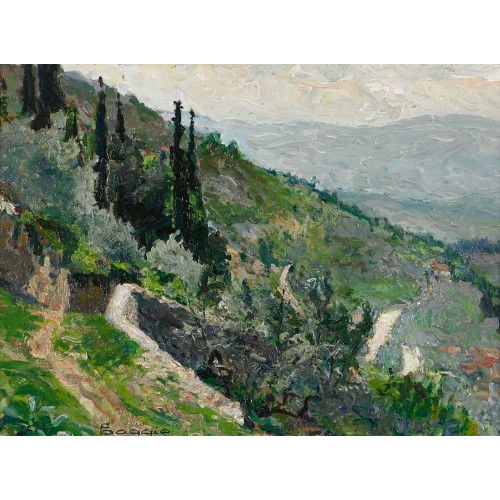 EMILIO BOGGIO : 'Vue de St. Ilario vers Bogliasco' (DOBIASCHOFSKY AUKTIONEN AG)