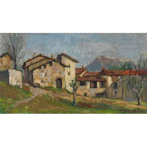 ANGELO GIORGETTI : Herbstliche Dorfpartie im Tessin (DOBIASCHOFSKY AUKTIONEN AG)