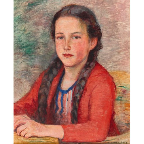CARL AUGUST LINER : Portr�t eines M�dchens mit Z�pfen (DOBIASCHOFSKY AUKTIONEN AG)