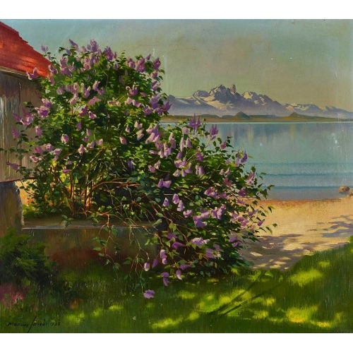 MARCUS JACOBI : Thunersee mit Stockhorn (DOBIASCHOFSKY AUKTIONEN AG)