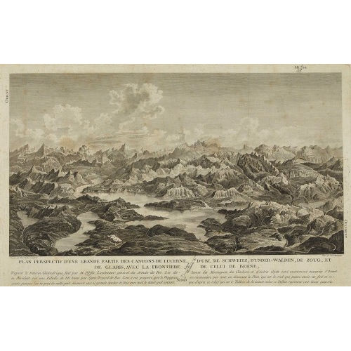 BALTHASAR ANTON DUNKER : 'Plan perspective d'une grande partie des cantons de Lucerne...' (DOBIASCHOFSKY AUKTIONEN AG)