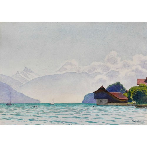 PLINIO COLOMBI : 'Einigen am Thunersee' (DOBIASCHOFSKY AUKTIONEN AG)