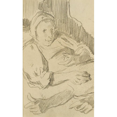 ALBERT ANKER : Liegende betagte Frau und Handstudie (DOBIASCHOFSKY AUKTIONEN AG)