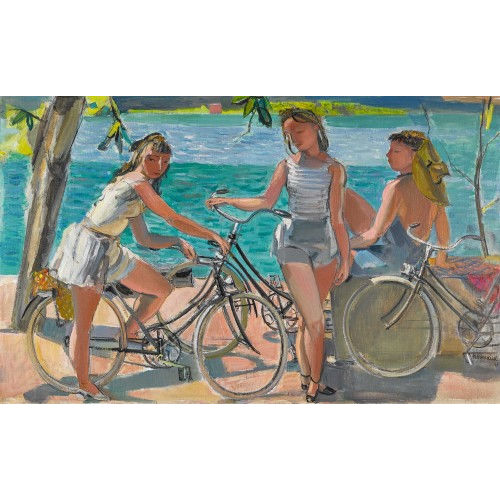 MAURICE BARRAUD : 'Trois jeunes filles � v�lo' (DOBIASCHOFSKY AUKTIONEN AG)