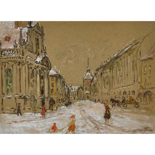 ADOLF TI�CHE : Die Berner Spitalgasse mit der Heiliggeistkirche (DOBIASCHOFSKY AUKTIONEN AG)