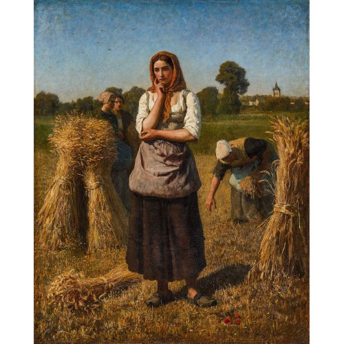 JULES ADOLPHE AIM� LOUIS BRETON : Jeune paysanne pensive (DOBIASCHOFSKY AUKTIONEN AG)