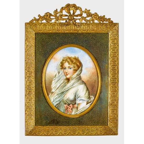 MINIATUR : Bildnis einer jungen Dame mit Schleier (DOBIASCHOFSKY AUKTIONEN AG)