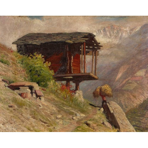 ALBERT HENRY JOHN GOS : 'Chalet � bl�. Vall�e de Zermat' (DOBIASCHOFSKY AUKTIONEN AG)