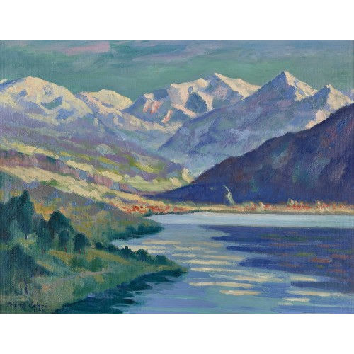 FRANZ GEHRI : Thunersee mit Jungfrau (DOBIASCHOFSKY AUKTIONEN AG)