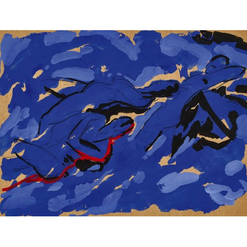 ANDR� VAN SCHUYLENBERGH : Komposition mit weiblichen Figuren auf blauem Grund (DOBIASCHOFSKY AUKTIONEN AG)