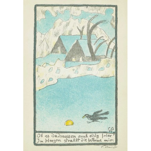 CUNO AMIET : 'Winterlandschaft mit Kr�he' (DOBIASCHOFSKY AUKTIONEN AG)