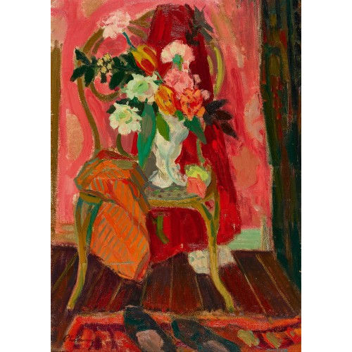 ROGER MARCEL LIMOUSE : Interieur avec fleurs (DOBIASCHOFSKY AUKTIONEN AG)