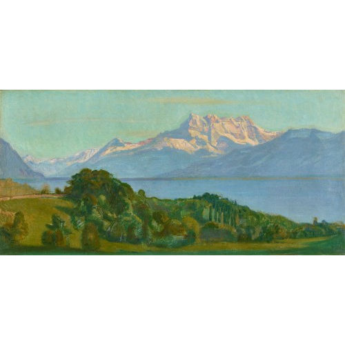 FRAN�OIS DE RIBAUPIERRE : Lac L�man et Dents du Midi (DOBIASCHOFSKY AUKTIONEN AG)