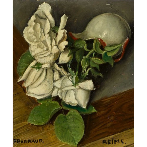 FRANOIS MILE BARRAUD : Nature morte aux roses blanches (DOBIASCHOFSKY AUKTIONEN AG)