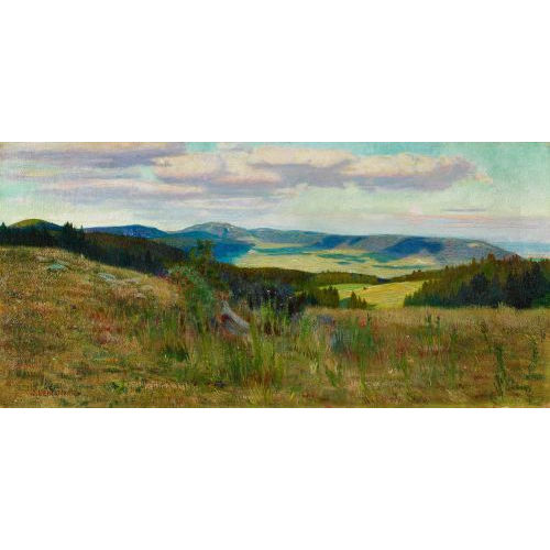 CHARLES L'EPLATTENIER : Paysage du Jura en printemnps (DOBIASCHOFSKY AUKTIONEN AG)