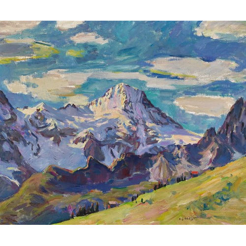 FRITZ MEIJER : Alp vor Bergkulisse (DOBIASCHOFSKY AUKTIONEN AG)