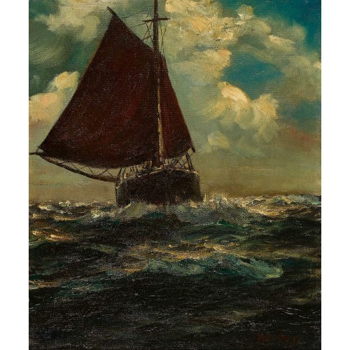 FRANZ JOHANN M�LLER-GOSSEN : Segelschiff auf rauer See (DOBIASCHOFSKY AUKTIONEN AG)