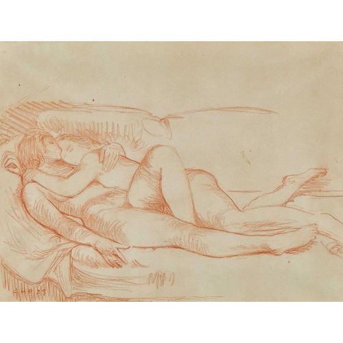 ALFRED HEINRICH PELLEGRINI : Liebespaar auf dem Sofa (DOBIASCHOFSKY AUKTIONEN AG)