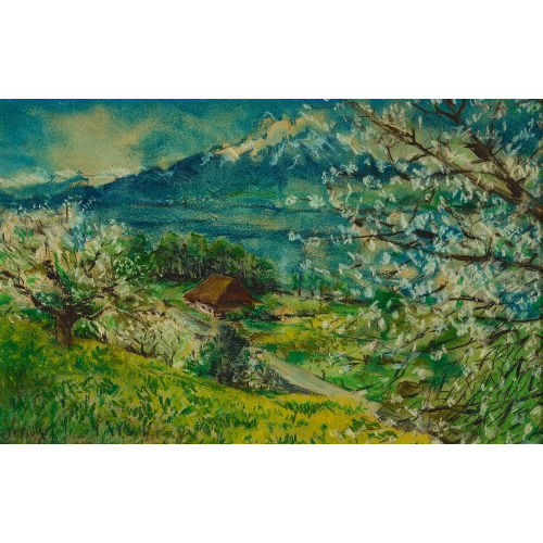 JOHANN PETER FL�CK : Fr�hlingslandschaft im Berner Oberland (DOBIASCHOFSKY AUKTIONEN AG)
