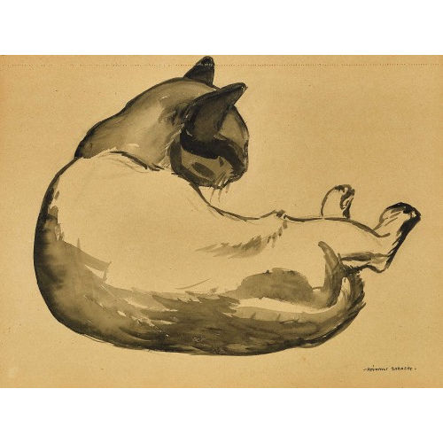 R�GNAULT SARASIN : Liegende Katze (DOBIASCHOFSKY AUKTIONEN AG)