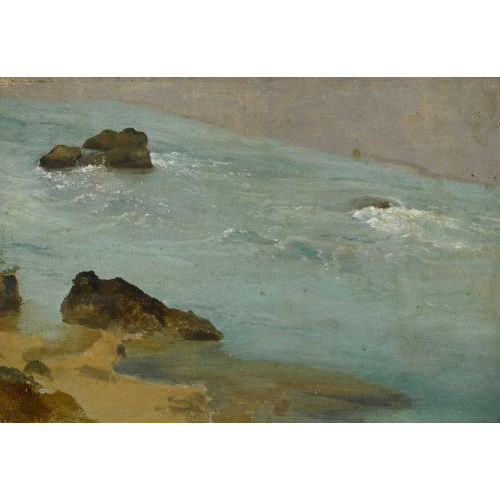 FRAN�OIS BOCION : 'Rochers �mergeants sur la c�te vaudoise' (DOBIASCHOFSKY AUKTIONEN AG)