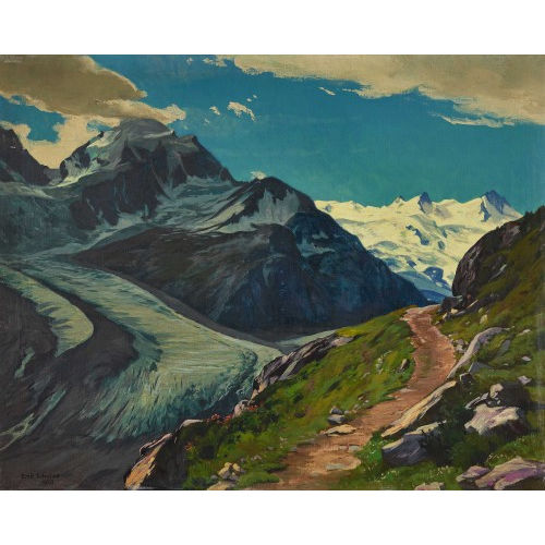 EMIL SCHULZE : 'Tschiervagletscher mit Berninagruppe' (DOBIASCHOFSKY AUKTIONEN AG)