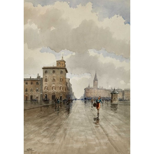 AURELIO CATTI : Italienische Piazza (DOBIASCHOFSKY AUKTIONEN AG)